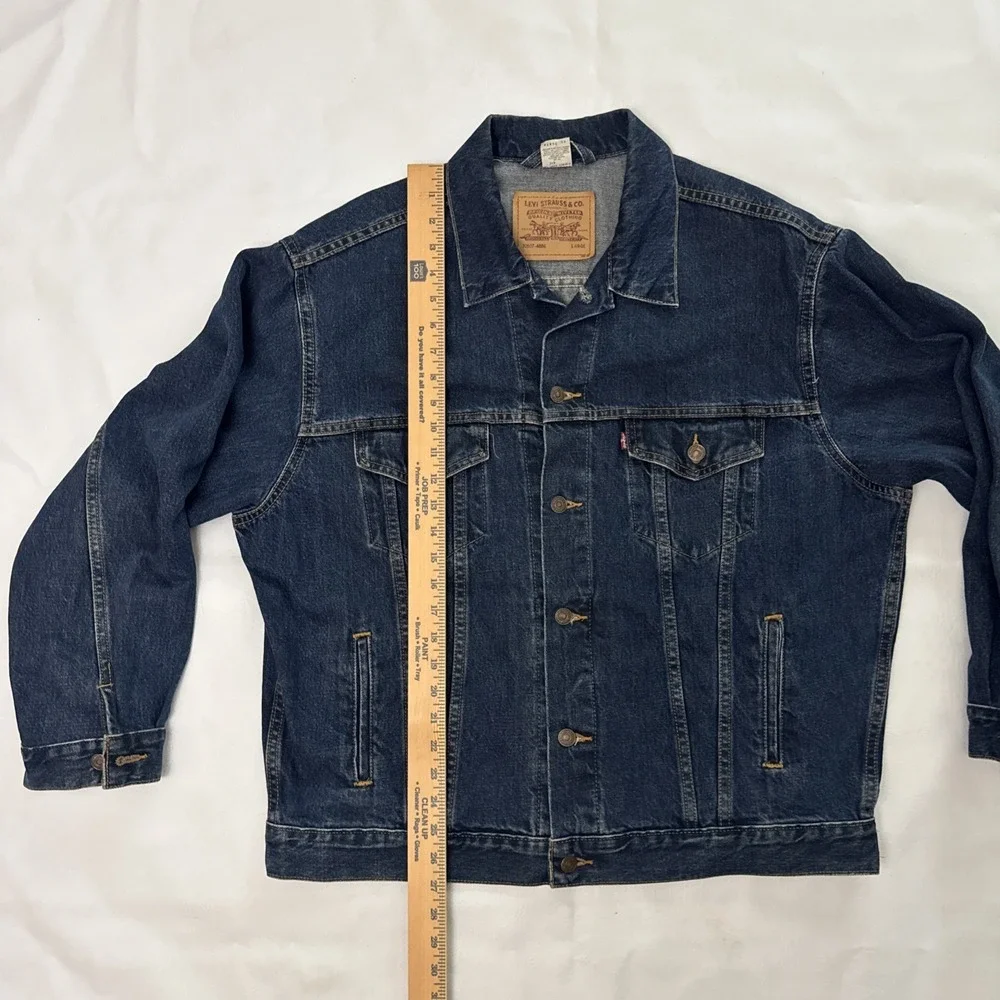 VINTAGE 90s Levi Dark Denim Jacket 70507-4886 Size L